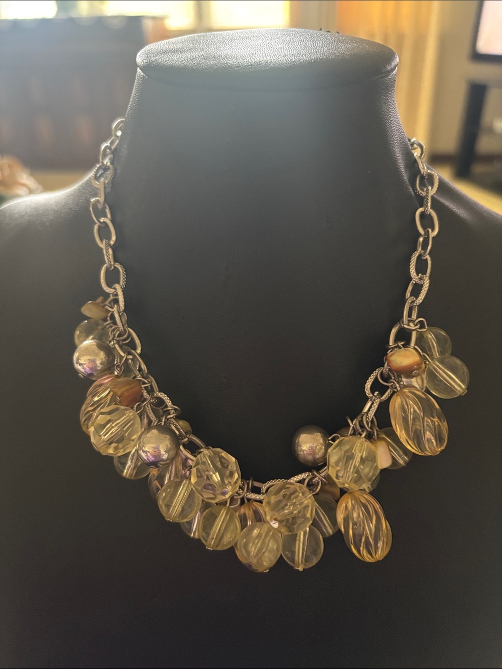 Crystal Cluster Statement Necklace